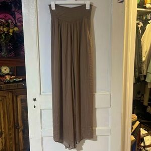 Naked Zebra Women’s Large wide leg pants, light brown, only worn a few times